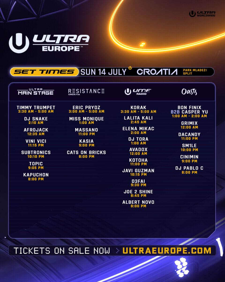 Big names announced for Ultra Europe in Split